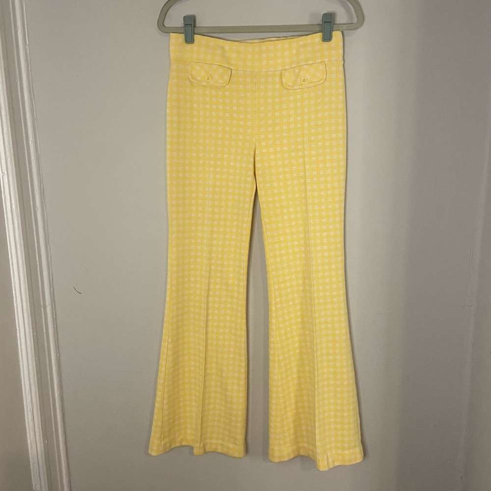 AMAZING 70s yellow gingham pants